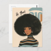 Prachtige zwarte vrouw met een Afro-Briefkaart Briefkaart (Voorkant / Achterkant)