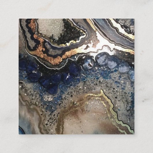 prachtige zwarte vrouwenoorkaartje vierkante visitekaartje (Achterkant)