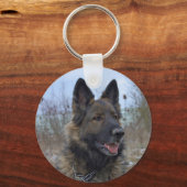 Prachtige zwarte zadelaar sleutelhanger (Voorkant)