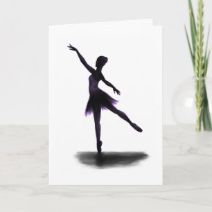 "Practice Makes Perfect" ballerina card - paars Kaart