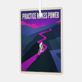 Practice Makes Power Metalen Ornament (Voorkant links)