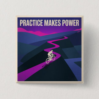 Practice Makes Power Vierkante Button 5,1 Cm