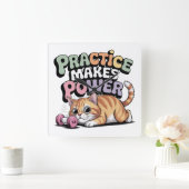 Practice Makes Power Vierkante Klok (Huis)