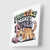 Practice Makes Power Vierkante Klok (Hoek)