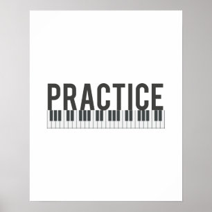 practice piano decorative motivational decor poster