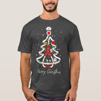 Practitioners Yuletide Nurse Tree Stethoscope Xmas T-shirt