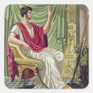 Praetor, nr. 38 uit "Antiek Rome", gegraveerd door Vierkante Sticker