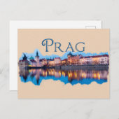 Prag: Evening Skyline Briefkaart (Voorkant / Achterkant)