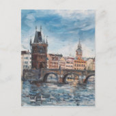Prag - schilderij Charles bridge Briefkaart (Voorkant)