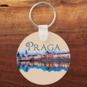 Praga: Evening Skyline Sleutelhanger (Voorkant)