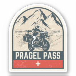 Pragel Pass Zwitsers-Alpen motortour Sticker