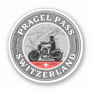 Pragel Pass Zwitsers-Alpen motortour Sticker