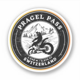 Pragel Pass Zwitsers-Alpen motortour Sticker