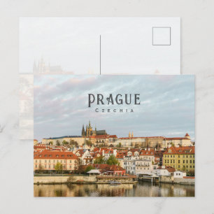 Pragisch rivierzicht, Tsjechië reis foto Briefkaart