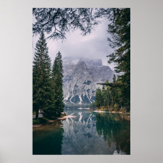 Pragser Wildsee (meer van Prags) Poster