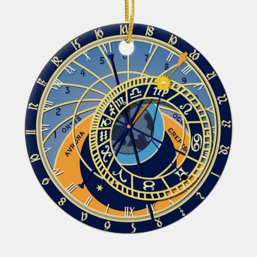 Prague Astrological Clock Keramisch Ornament (Voorkant)