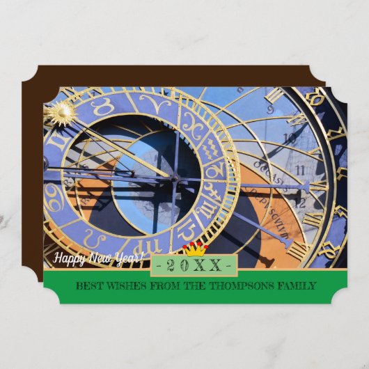 Prague & Bonne Année ! Carte de vœux /architecture (Devant / Derrière)