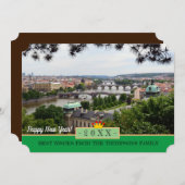 Prague Bridges & Happy New Year! Kaart/Praha Feestdagenkaart (Voorkant / Achterkant)