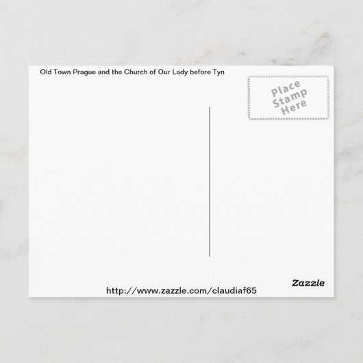 Prague Briefkaart (Achterkant)