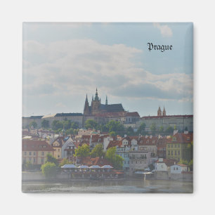 Prague Castle in waterverf Magneet