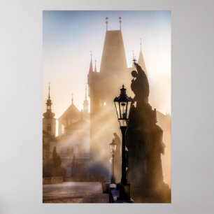 Prague - Charles Bridge Morning Poster