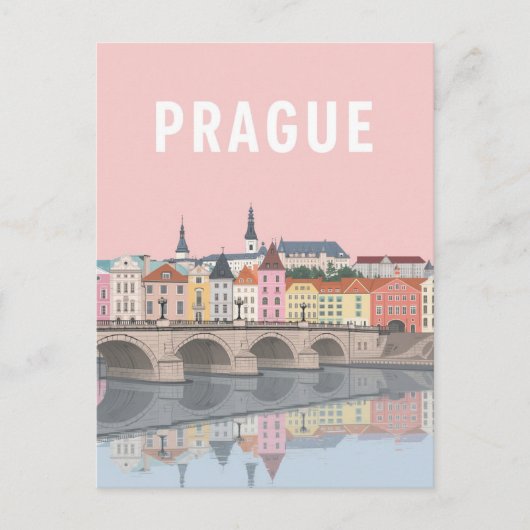 Prague Colorful Riverside View Briefkaart (Voorkant)