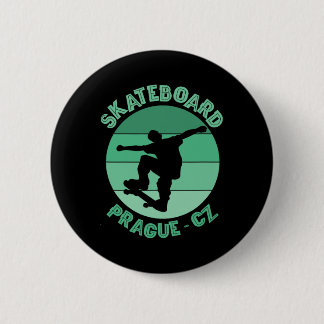 Prague Czech Republic Skateboarder Urn Skateboardi Ronde Button 5,7 Cm