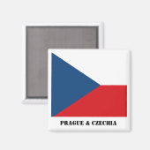 Prague et République tchèque, aimant du drapeau tc (Recto/Verso)