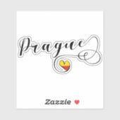 Prague Heart Flag Sticker (Vel)