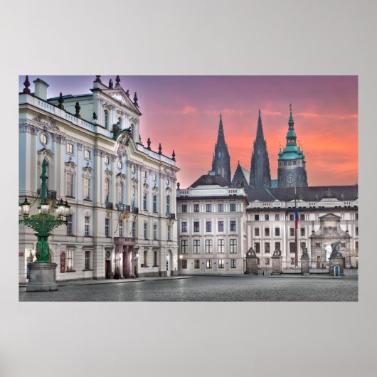 Prague - Hradcanske Poster du matin du Carré (Devant)