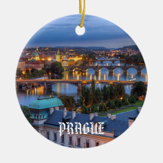 Prague  Kerstmis Keramisch Ornament (Voorkant)