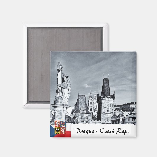 Prague Magnet, Charles Bridge, Towers Magneet (Voorkant / Achterkant)