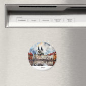 Prague nuit en République Tchèque Magnet (In Situ (Lave-vaisselle))