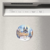 Prague nuit en République Tchèque Magnet (In Situ (Lave-vaisselle))