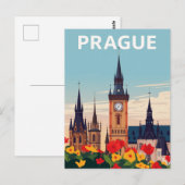 Prague Old Town Square Travel Art Briefkaart (Voorkant / Achterkant)