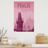 Prague République Tchèque affiche de voyage vintag (Cuisine)