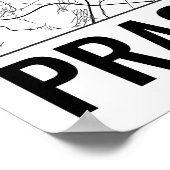 Prague République Tchèque Carte Minimale Poster (Coin)