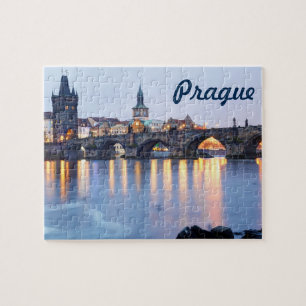 Prague River Twilight uitzicht souvenir foto Legpuzzel