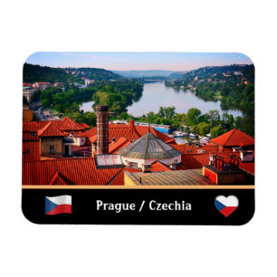 Prague Roofs en Vltava River uitzichten/Vyšehrad Magneet