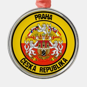 Prague Round Emblem Metalen Ornament