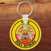 Prague Round Emblem Sleutelhanger (Voorkant)