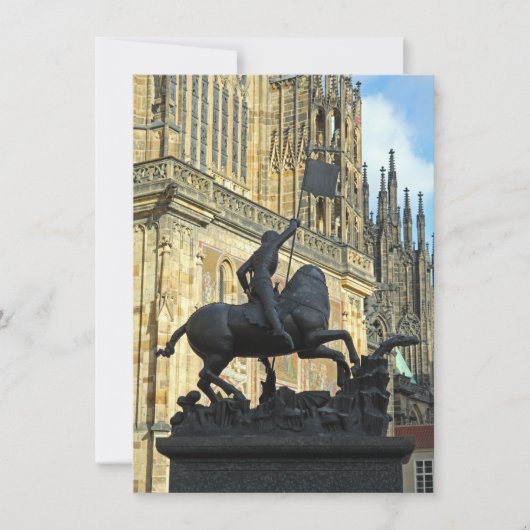 Prague standbeeld wenskaart (Voorkant)
