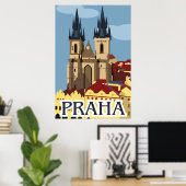 Prague Travel Poster (Thuiskantoor)