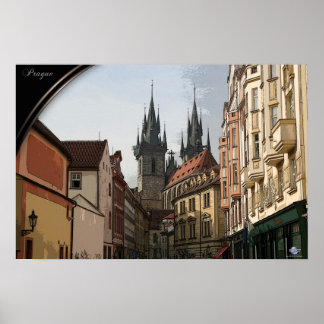 PRAGUE, Tsjechië - windende straten Poster