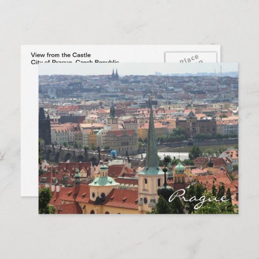 Prague uitzicht Briefkaart (Voorkant / Achterkant)