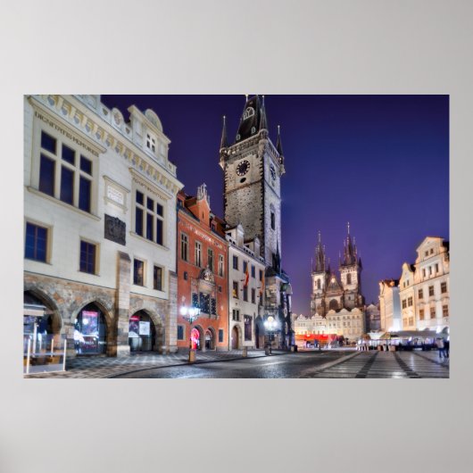 Prague Vieux-Ville Carré, Tour de l'horloge Poster (Devant)