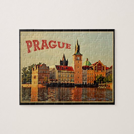 Prague Vintage Travel Legpuzzel (Horizontaal)