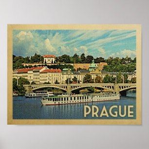 Prague Vintage Travel Poster