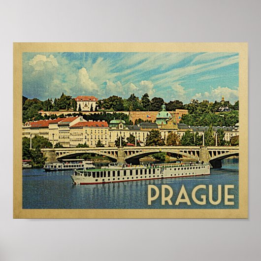 Prague Vintage Travel Poster (Voorkant)
