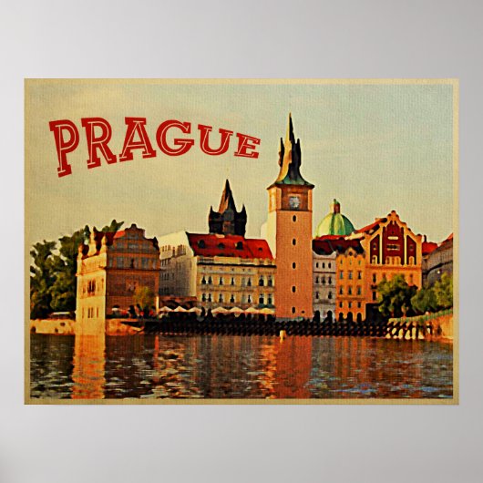 Prague Vintage Travel Poster (Voorkant)